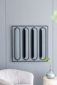 36" x 36" Large Four Oval Wall Mirror with Black Square Frame, Home Decor for Living Room, Bedroom, Entryway, Office 36" x 36" Large Four Oval Wall Mirror with Black Square Frame, Home Decor for Living Room, Bedroom, Entryway, Office