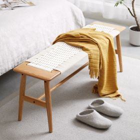 Design Natural Oak Wood Dining Bench Bed Bench for Dining Room, Bedroom, Bathroom (White) Design Natural Oak Wood Dining Bench Bed Bench for Dining Room, Bedroom, Bathroom (White)